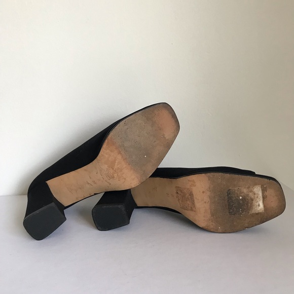 Cloth peep toe block heels - Picture 4 of 4